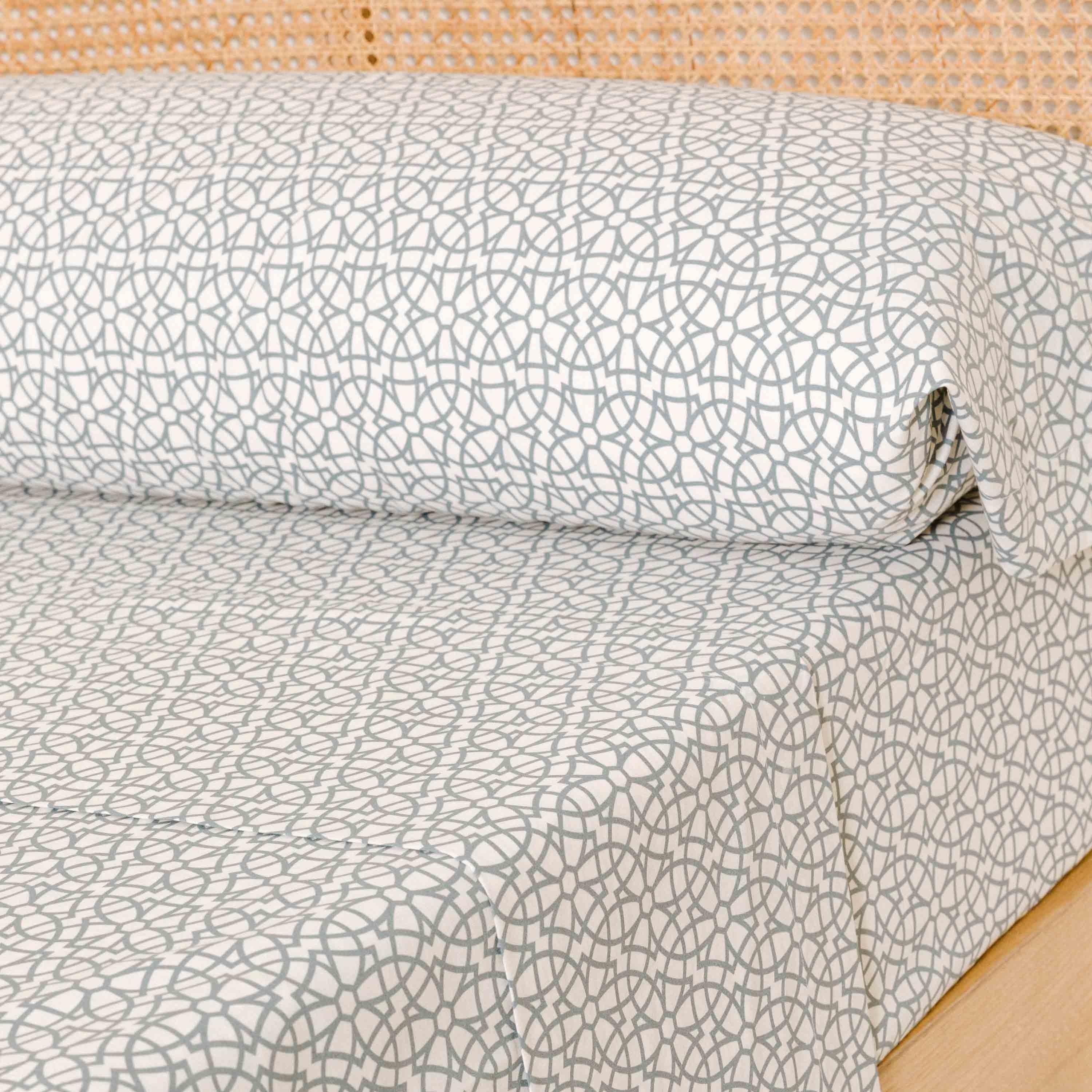 Conjunto de lençóis de algodão índigo Galisteo