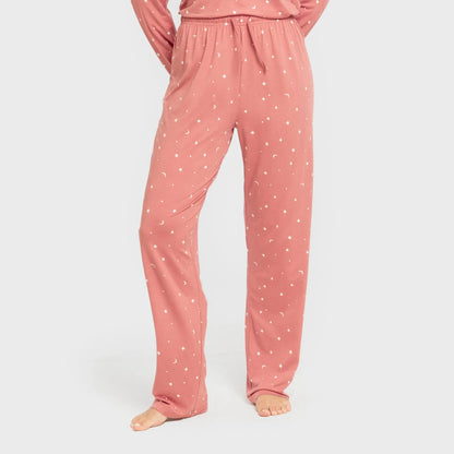 Pijama longo feminino macio Amber Marsala