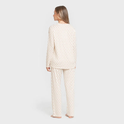 Pijama largo mujer soft Serbia malva rosa