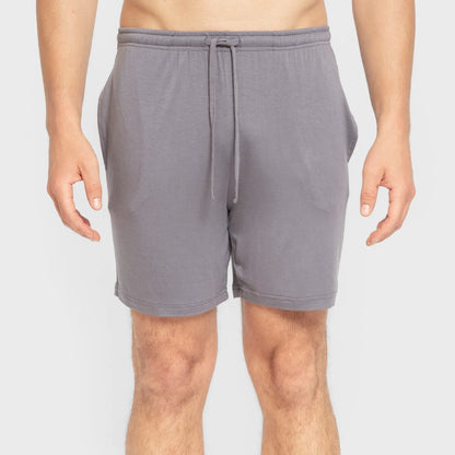 Pijama curto masculino de viscose, azul-acinzentado.