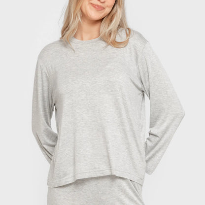 Pijama feminino longo liso de viscose