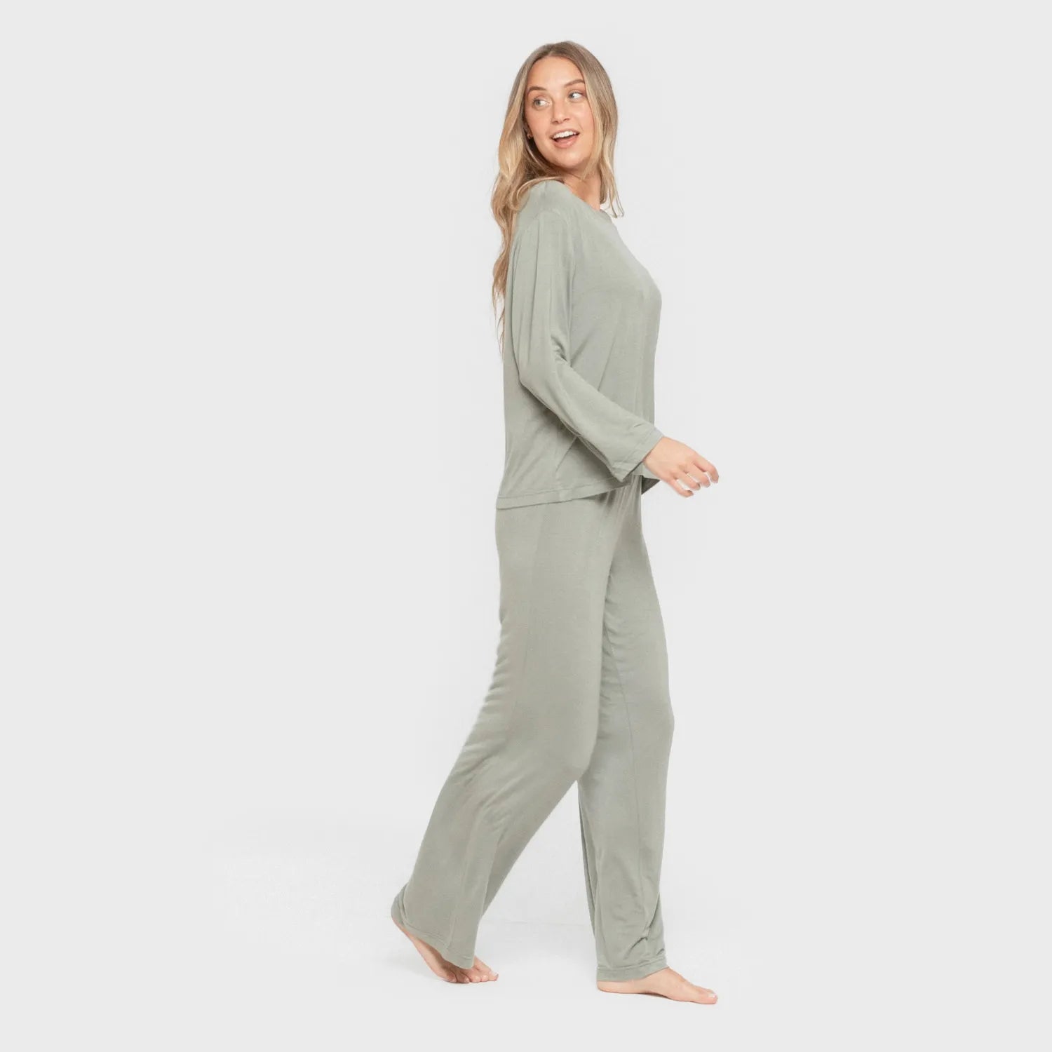 Pijama largo viscosa mujer liso