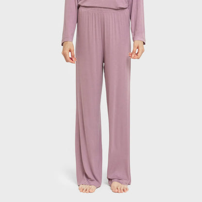 Pijama feminino longo liso de viscose