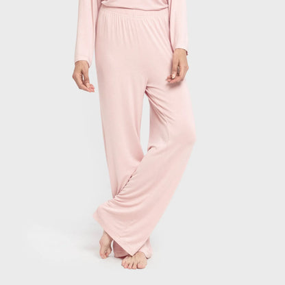 Pijama feminino longo liso de viscose