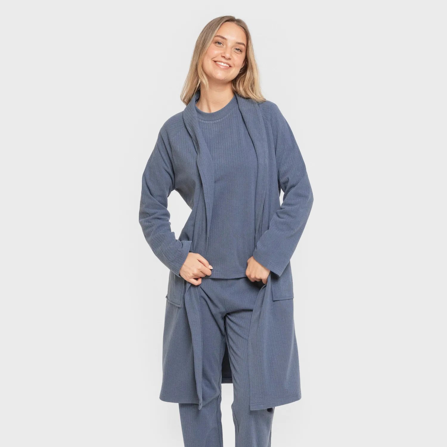 ROBE RIB WIDE LISTRADO SOLTO