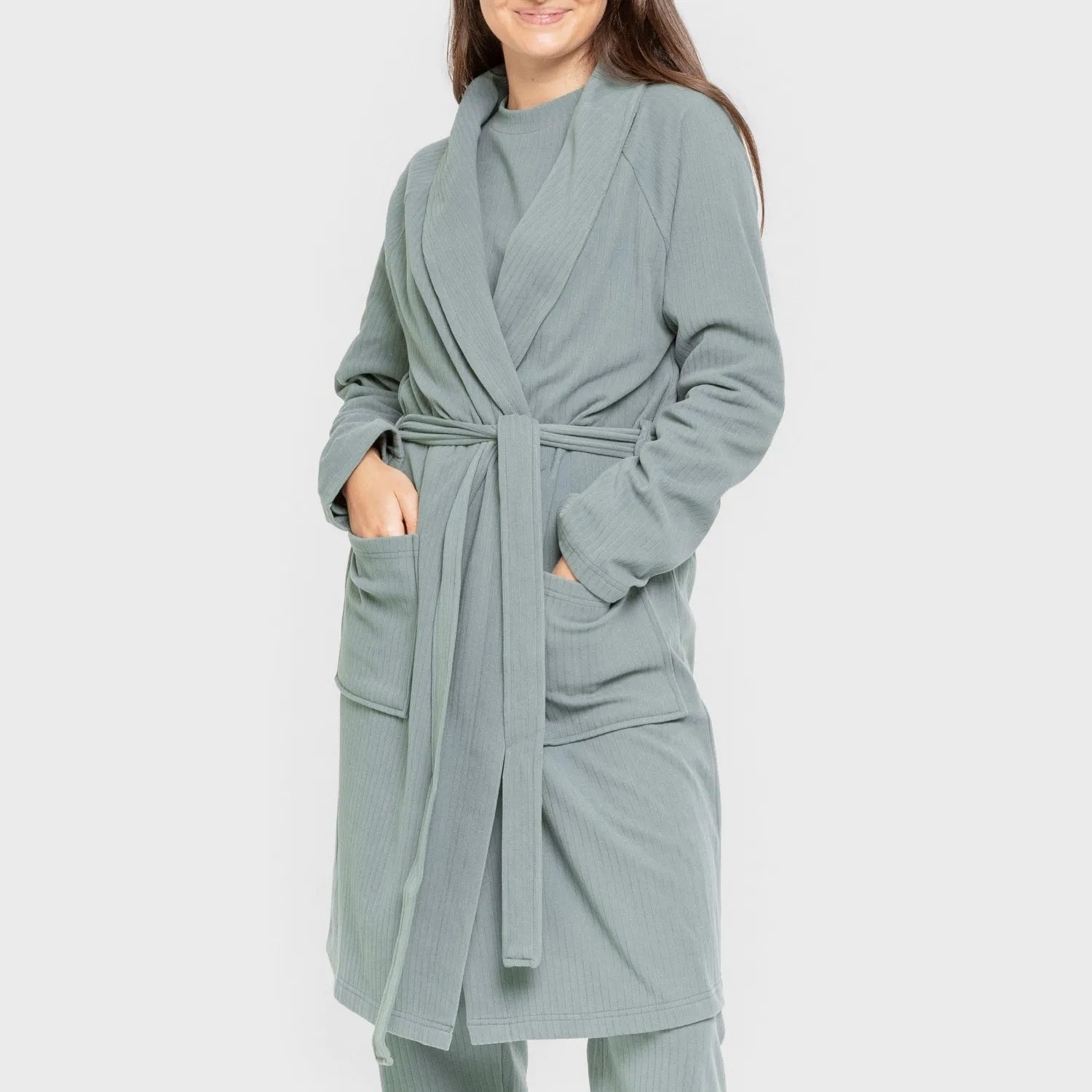 ROBE RIB WIDE LISTRADO SOLTO