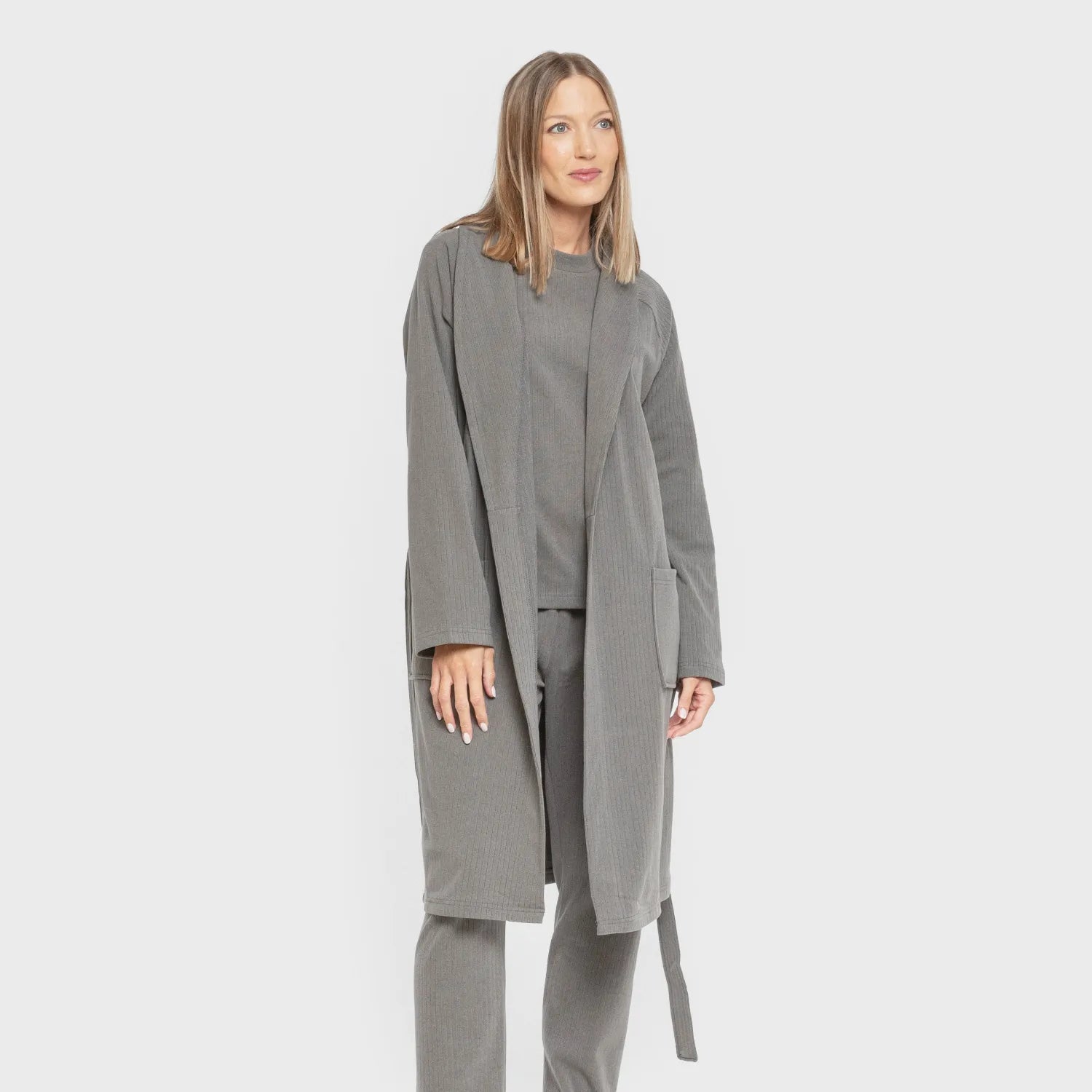 ROBE RIB WIDE LISTRADO SOLTO