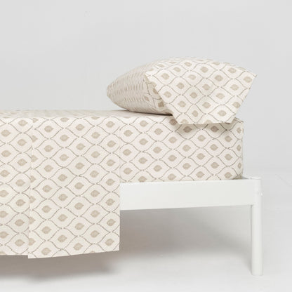 Juego de sábanas algodón Charleston topo