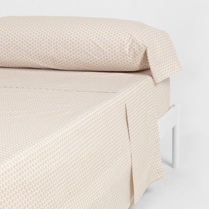 Conjunto de lençóis de algodão percal cor taupe duna