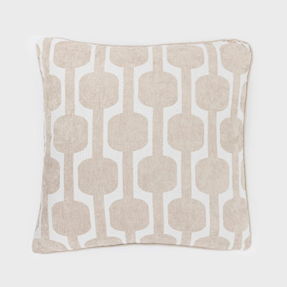 Almofada quadrada Sunnies em chenille jacquard cor taupe - capa + enchimento