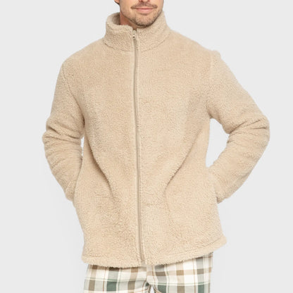 Moletom masculino liso de sherpa