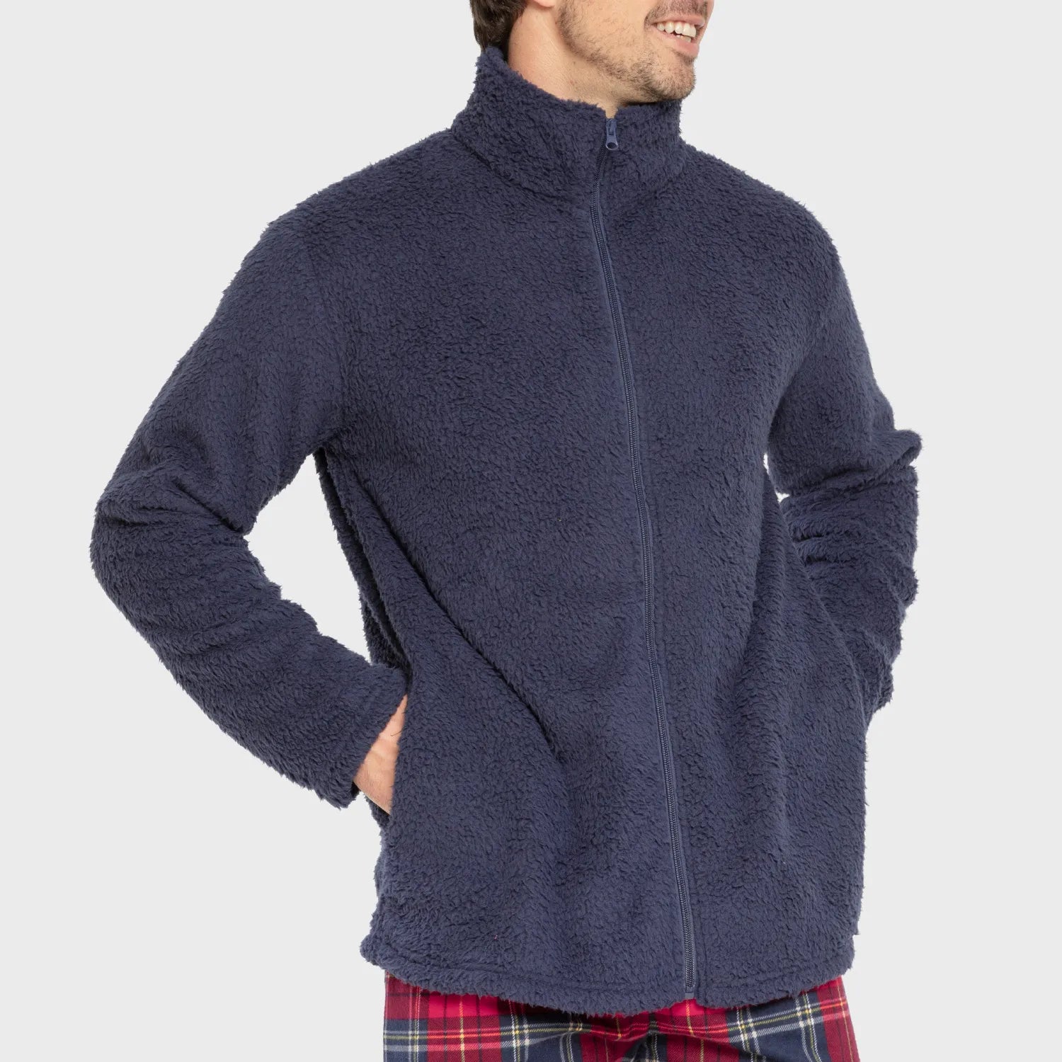 Moletom masculino liso de sherpa