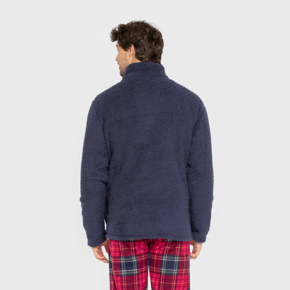 Moletom masculino liso de sherpa