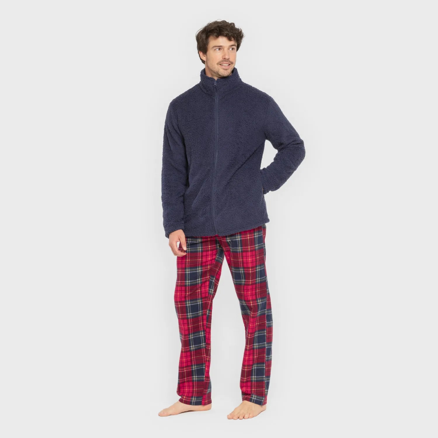 Moletom masculino liso de sherpa