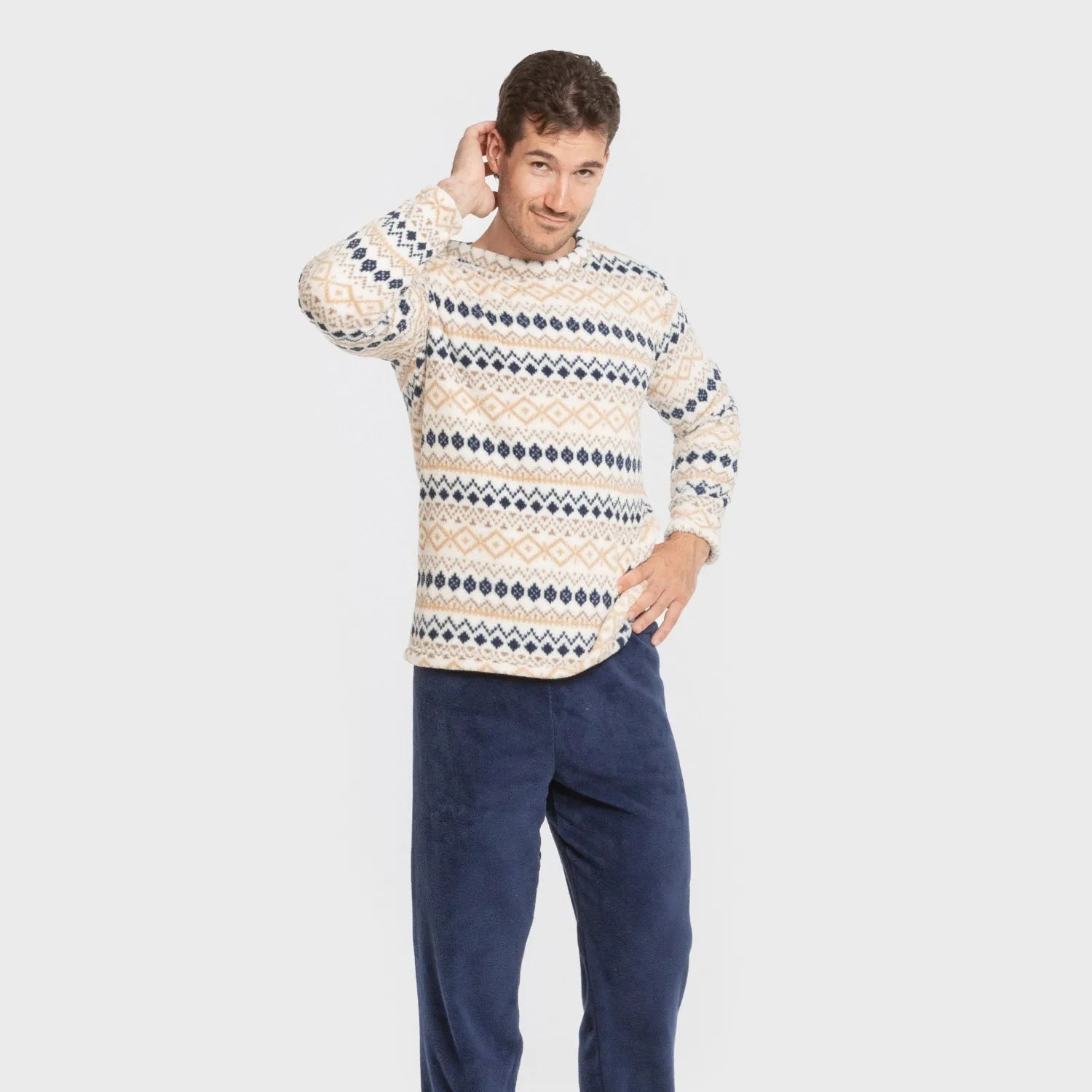 Pijama masculino azul coral