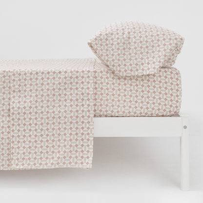 Conjunto de lençóis de algodão keike rosa Enrieta - cinza