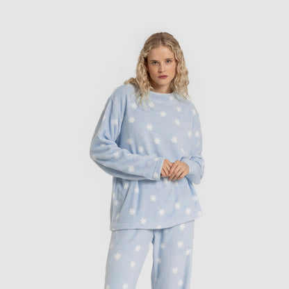 Pijama Coral Snow Celeste