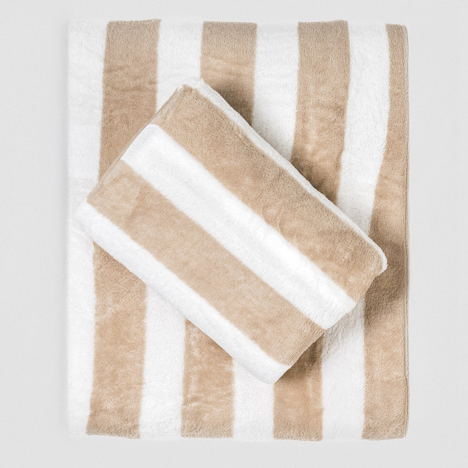 Jogo de lençóis de coral fleece Raya Vinia na cor areia