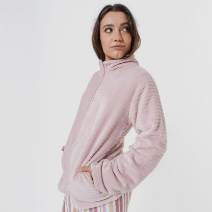 Moletom de veludo com listras lisas