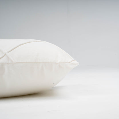 Almofada retangular 30x50 cm em veludo de algodão branco com estampa de diamante - capa + enchimento