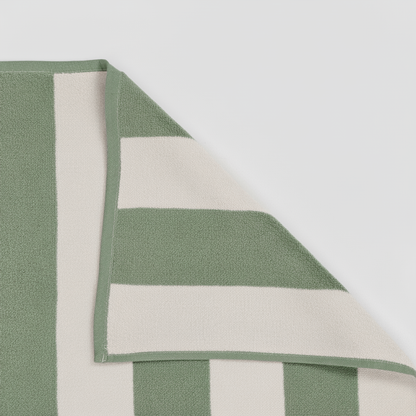 Toalha de Praia Algodão 400g Listras Verdes Secagem