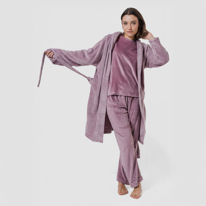 Robe coral cor berinjela seca