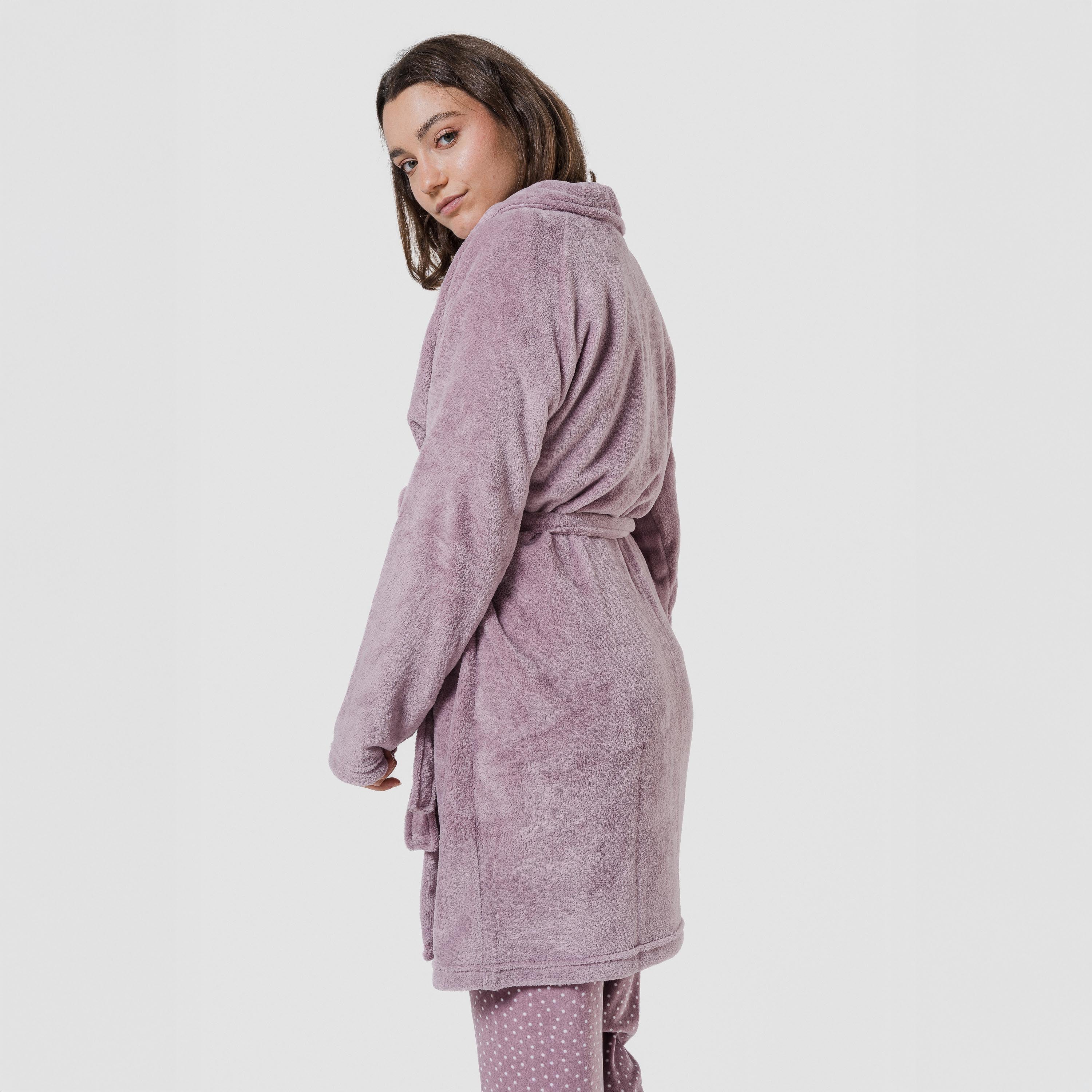 Robe coral cor berinjela seca