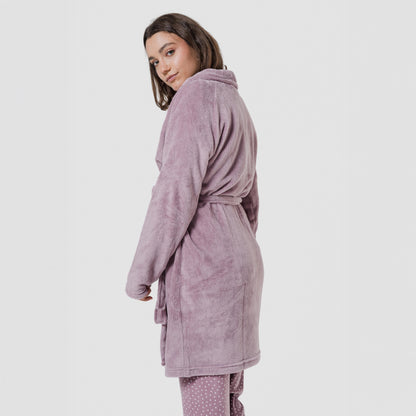 Robe coral cor berinjela seca