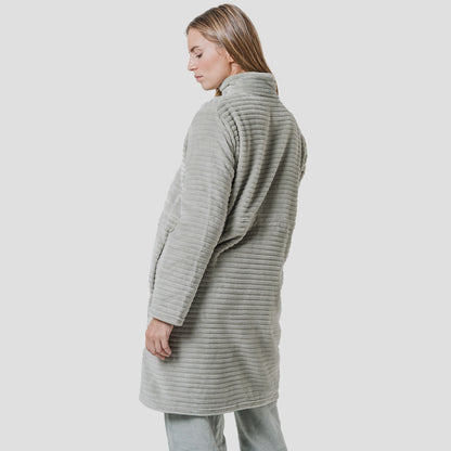 Bata terciopelo raya cremallera