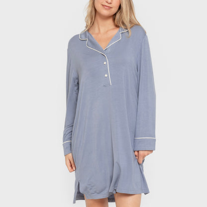 Camisola de malha viscose para mulher, azul índigo