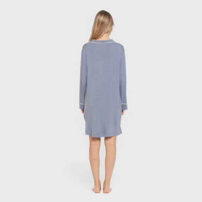 Camisola de malha viscose para mulher, azul índigo