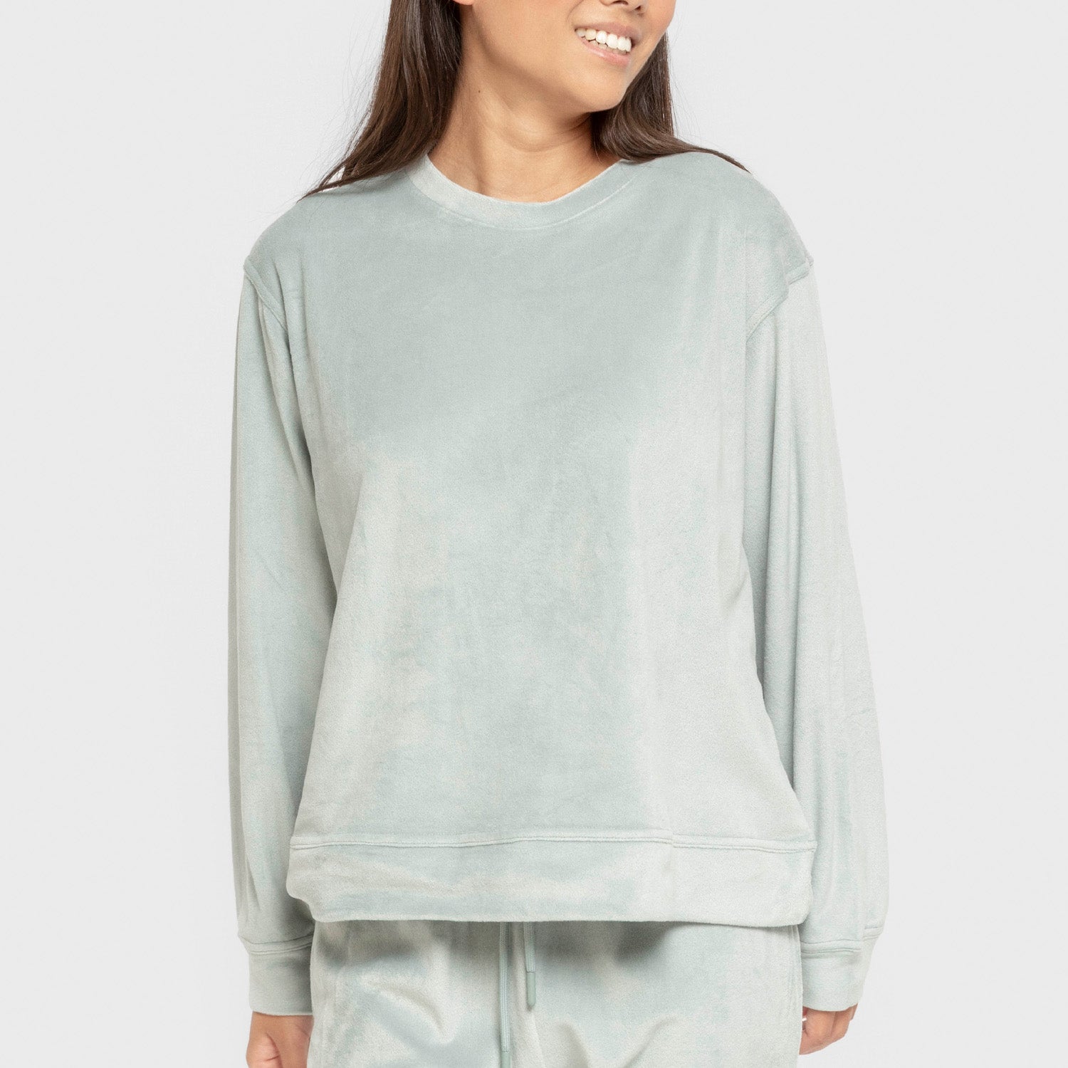 Pijama de veludo liso super macio verde Tiffany