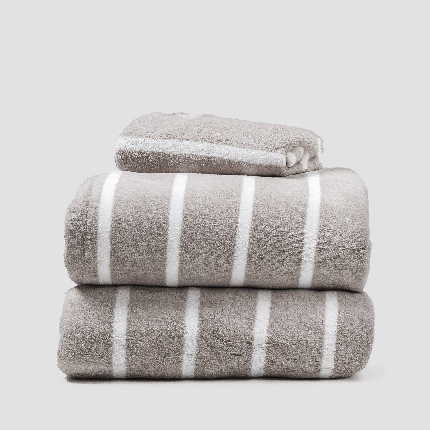 Juego de sábanas coralina Raya Nit gris claro