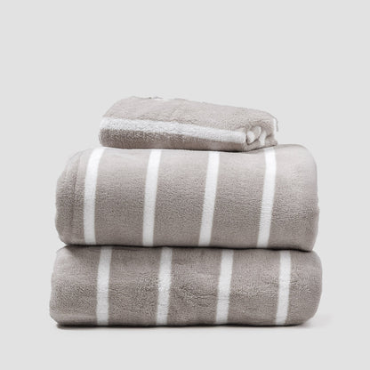 Juego de sábanas coralina Raya Nit gris claro