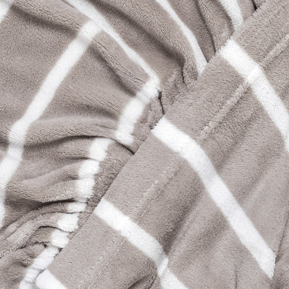 Juego de sábanas coralina Raya Nit gris claro