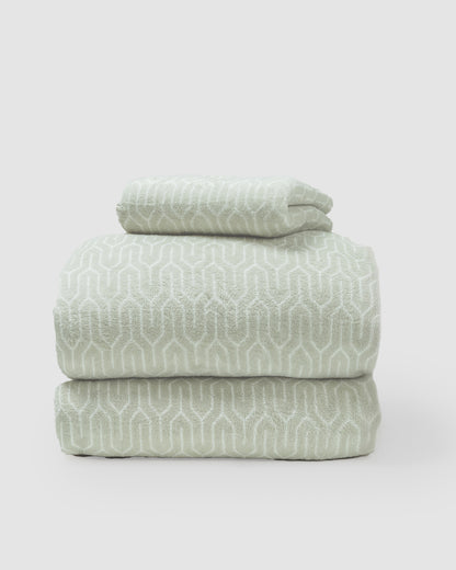 Jogo de lençóis de coralina Yolanda verde