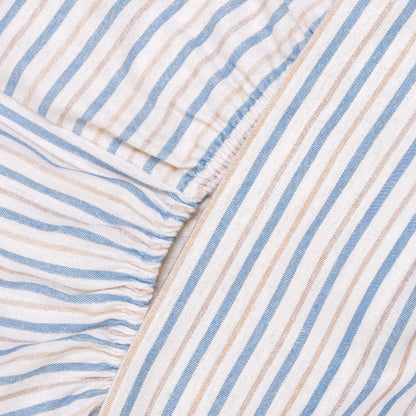 Juego de sábanas franela Raya Benet arena - índigo