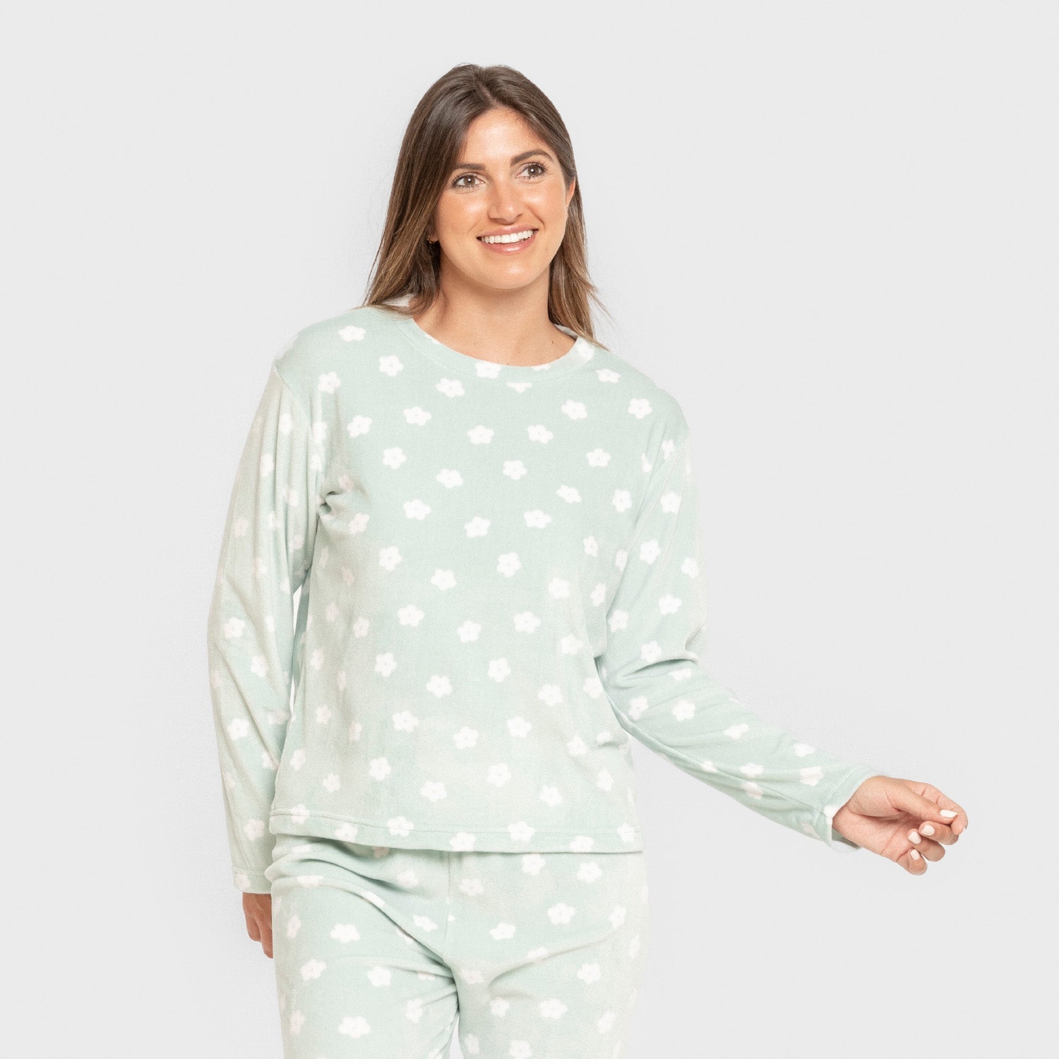 Pijama feminino Dula de veludo super macio, verde Tiffany