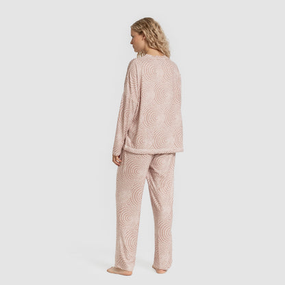 Pijama longo feminino Secret Katy, rosa malva