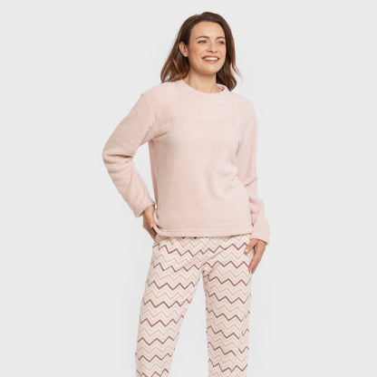 Conjunto de pijama coral, rosa bebê