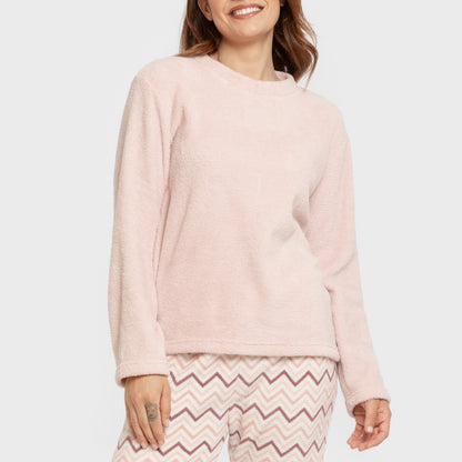 Conjunto de pijama coral, rosa bebê