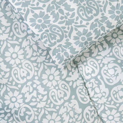 Edredón estampado Matilde verde seco