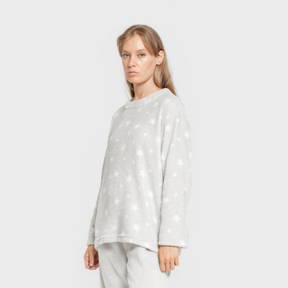 Pijama Coral Cosmo cinza pérola