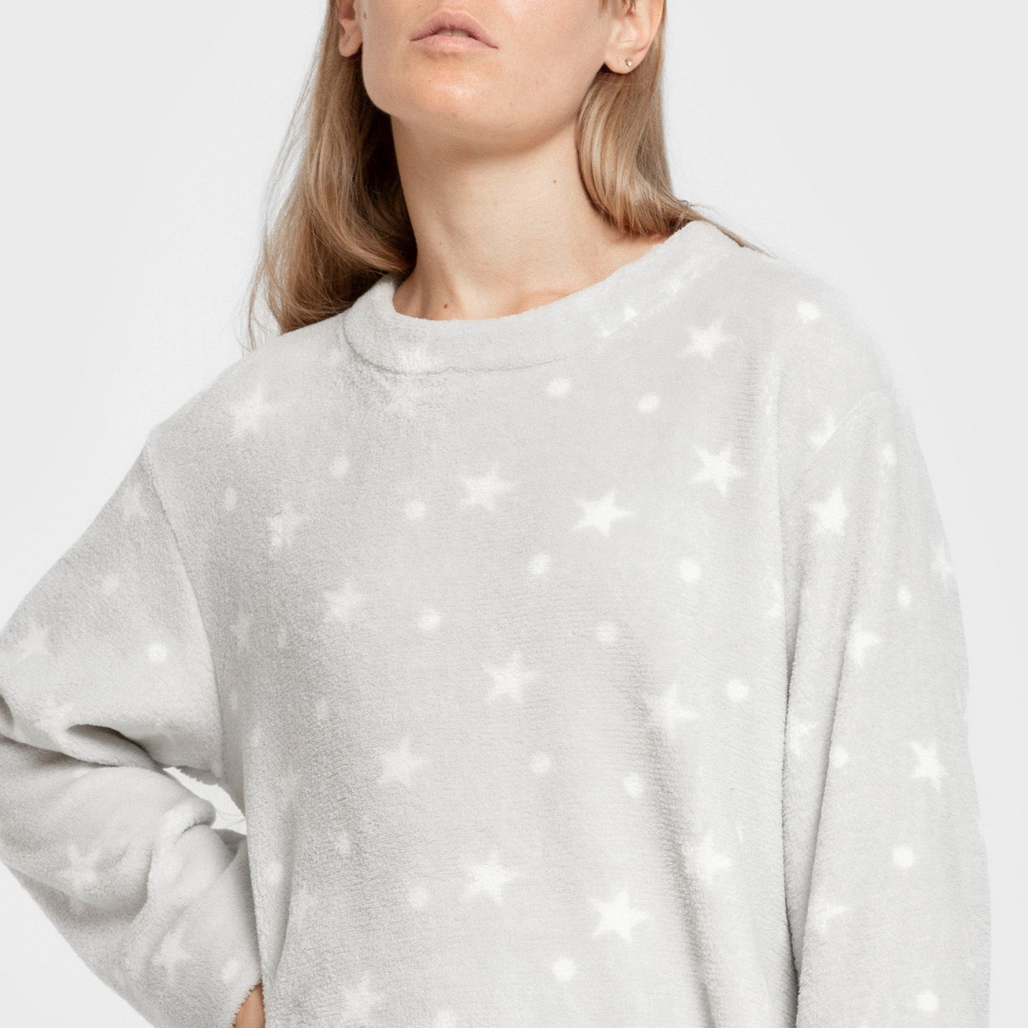 Pijama Coral Cosmo cinza pérola