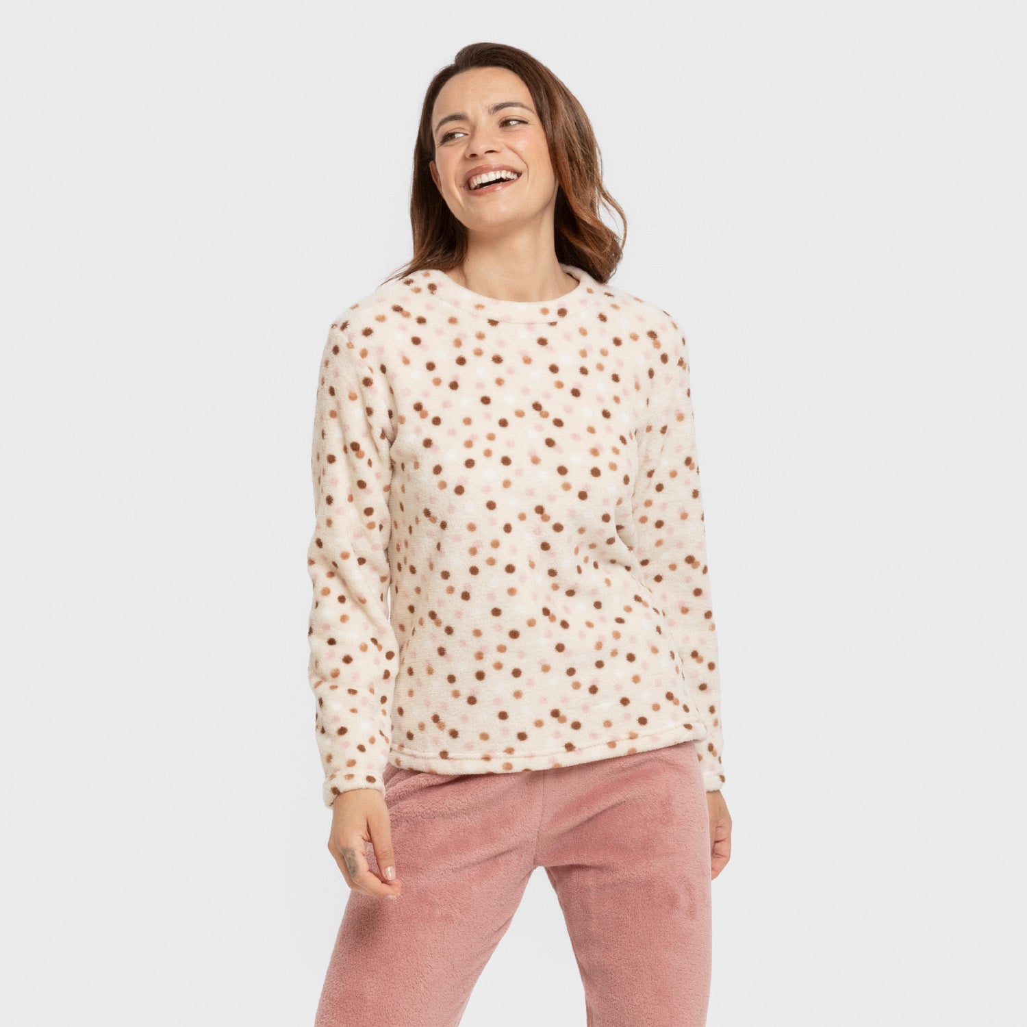 Pijama Janice cor malva coral