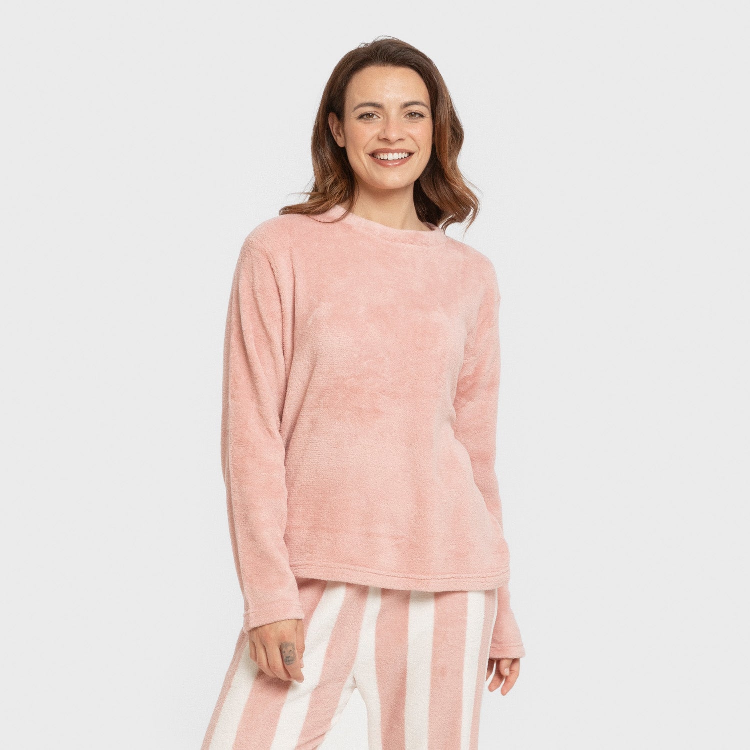 Pijama listrado coral rosa Vinia