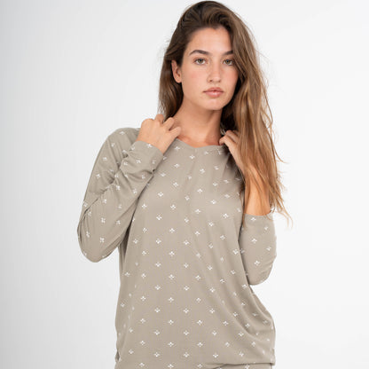 Pijama longo feminino Soft Embera Dry verde