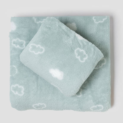 Juego de sábanas coralina Nube New verde tiffany cuna