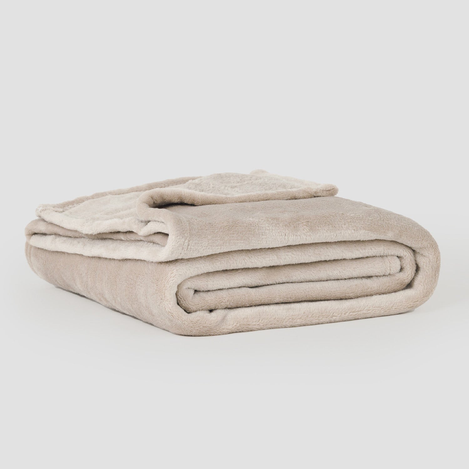 Cobertor de veludo liso bege/areia