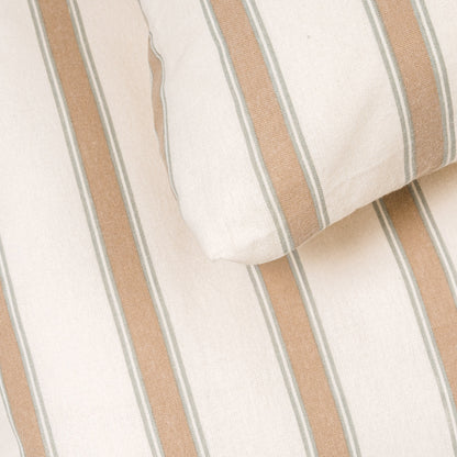 Capa de edredão franela Raya Sitges verde-seco - taupe